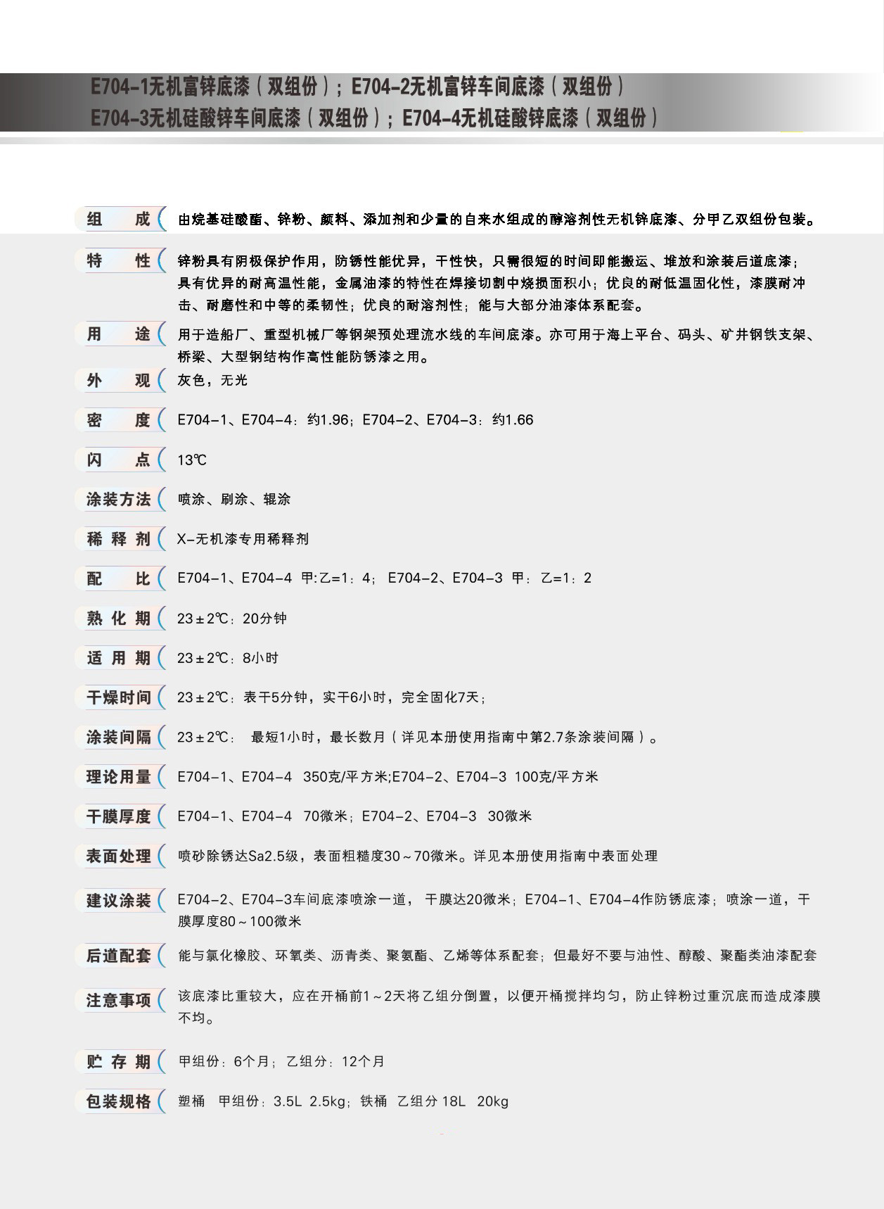 無(wú)機(jī)富鋅車間底漆